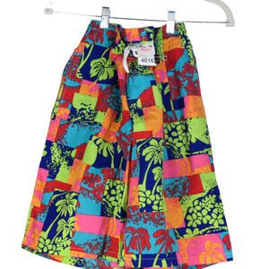 Go Barefoot Shorts Mens Medium Floral Multi Cotton Pull On Elastic Draw Pockets